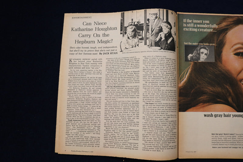 1968 FEBRUARY 11 FAMILY WEEKLY MAGAZINE - KATHERINE HEPBURN COVER - E 23299