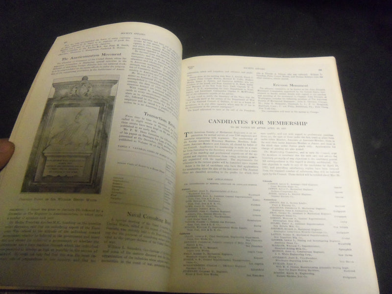 1917 AMERICAN SOCIETY OF MECHANICAL ENGINEERS JOURNAL BOUND VOLUME - R 811