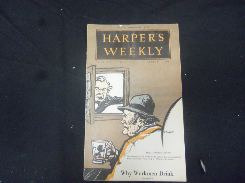 1915 AUGUST 7 HARPER'S WEEKLY MAGAZINE - NICE COVER & ILLUSTRATIONS - ST 2513