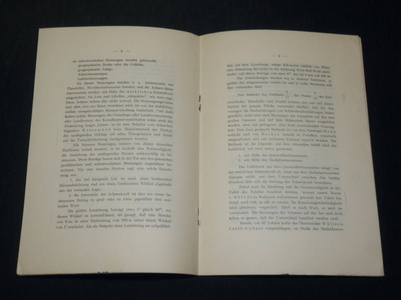 1915 UBER DIE SCHWERKRAFT GERMAN BOOK BY PROF. SCHUMANN - J 5906