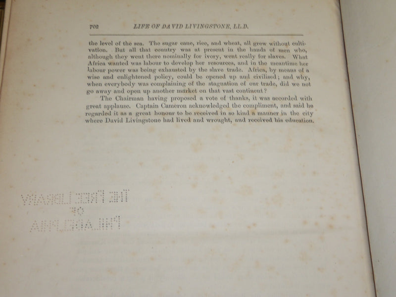 1870'S THE LIFE & EXPLORATIONS OF DR. LIVINGSTONE VOLUME - COLOR ILLUS. - Z 177