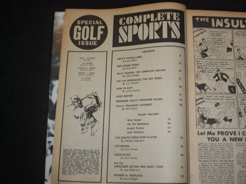 1967 JULY COMPLETE SPORTS MAGAZINE - ARNOLD PALMER COVER - GOLF ISSUE - ST 6347