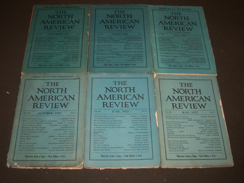 1908-1923 NORTH AMERICAN REVIEW LOT OF 18 ISSUES - STORIES/ARTICLES - WR 1291
