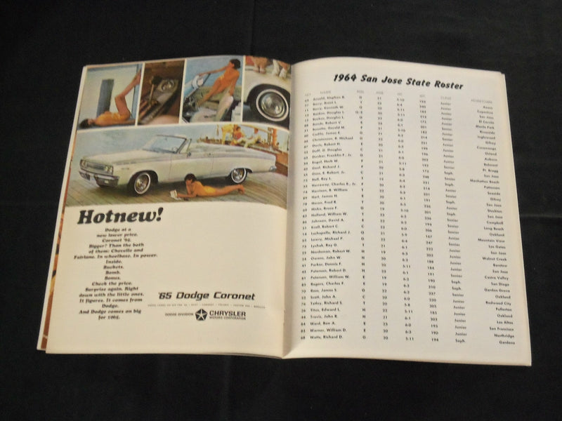 1964 OCTOBER 17 SAN JOSE STATE VS. WASHINGTON STATE FOOTBALL PROGRAM - J 3734