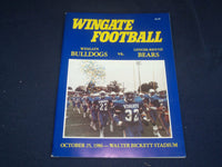 1986 OCTOBER 25 WINGATE COLLEGE VS LENIOR-RHYNE UNIV FOOTBALL PROGRAM - ST 5152I