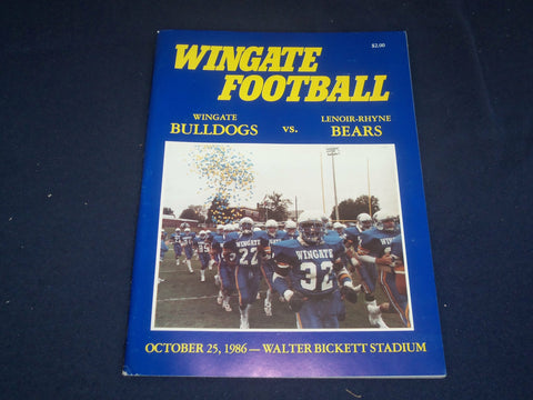 1986 OCTOBER 25 WINGATE COLLEGE VS LENIOR-RHYNE UNIV FOOTBALL PROGRAM - ST 5152I