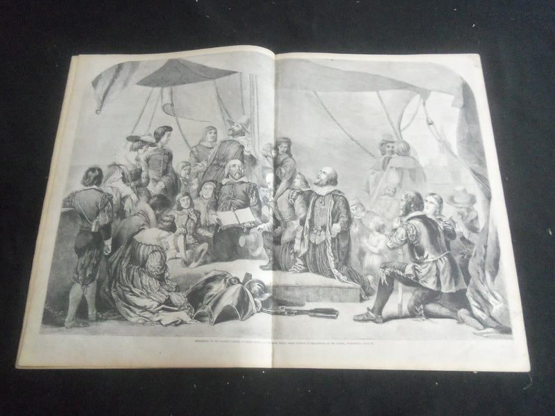 1853 AUGUST 13 ILLUSTRATED NEWS MAGAZINE - PLYMOUTH CELEBRATION - B 5531K