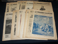1891-1905 LE PROGRES ILLUSTRE FRENCH MAGAZINE LOT OF 20 ISSUES - NP 5376