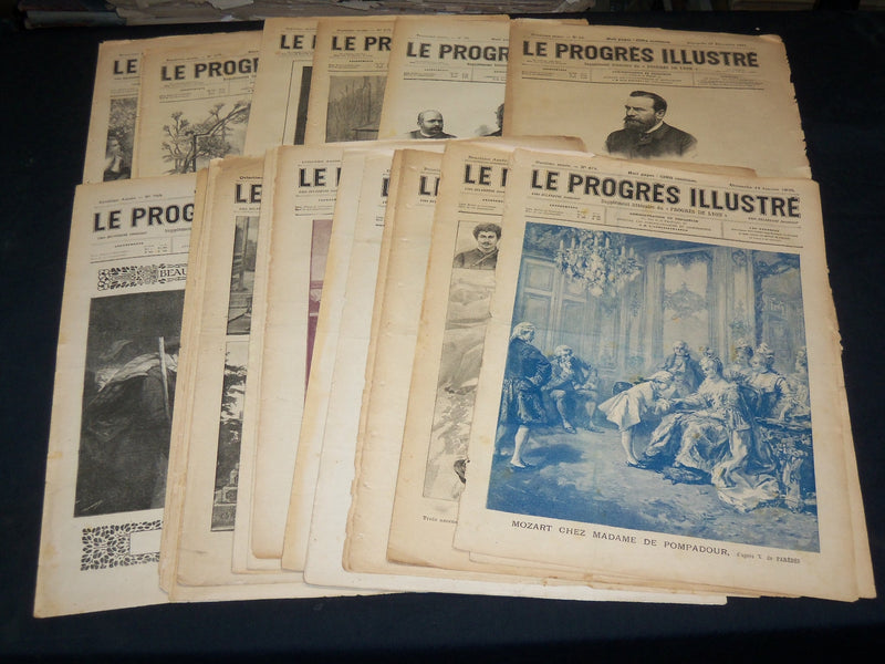 1891-1905 LE PROGRES ILLUSTRE FRENCH MAGAZINE LOT OF 20 ISSUES - NP 5376