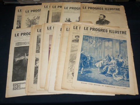 1891-1905 LE PROGRES ILLUSTRE FRENCH MAGAZINE LOT OF 20 ISSUES - NP 5376