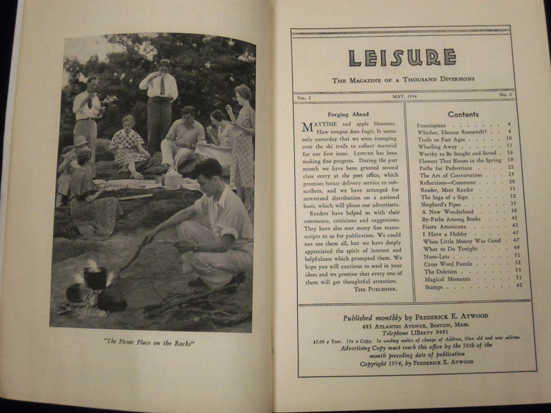 1934 LEISURE MAGAZINE OF A THOUSAND DIVERSIONS LOT OF 3 ISSUES - ILLUS. - J 1865
