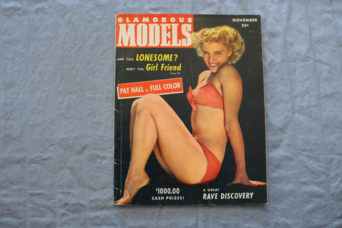 1950 NOVEMBER GLAMOROUS MODELS MAGAZINE - PAT HALL COVER - SP 1197I