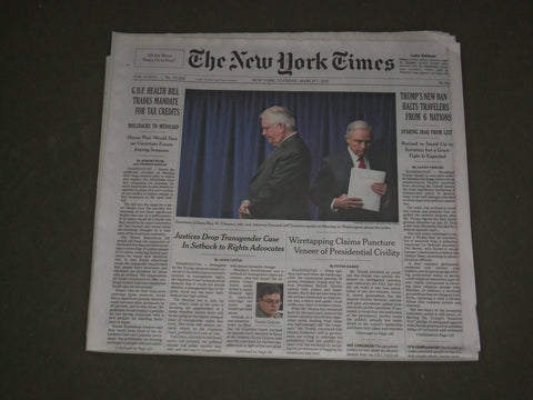 2017 MARCH 7 NEW YORK TIMES - TRUMP'S NEW PLAN HALTS TRAVELERS FROM 6 NATIONS