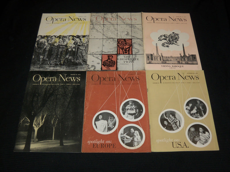 1951 OPERA NEWS MAGAZINE LOT OF 19 DIFFERENT ISSUES - O 2805H