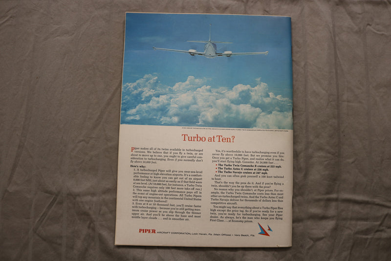 1967 OCTOBER FLYING MAGAZINE - SINGLE-ENGINE BUSINESSMAN COVER - B 1113N