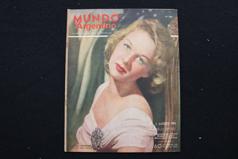 1950 AUGUT 2 MUNDO ARGENTINO MAGAZINE - SUSAN HAYWARD COVER - E 25131