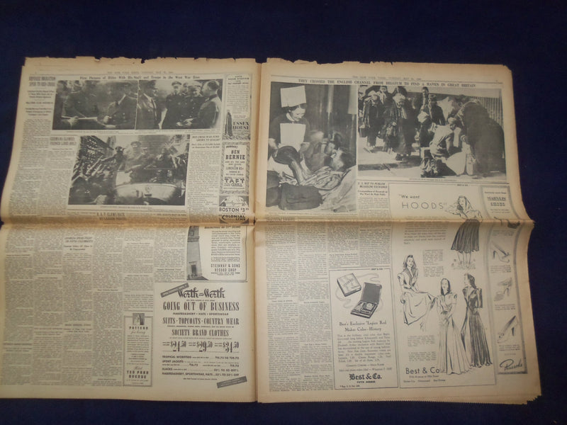 1940 MAY 21 NEW YORK TIMES - NAZIS AT PERONNE IN DRIVE TOWARD CHANNEL - NP 6494