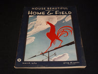 1934 MARCH HOUSE BEAUTIFUL MAGAZINE BEAUTIFUL FRONT COVER & PHOTOS - E 2754