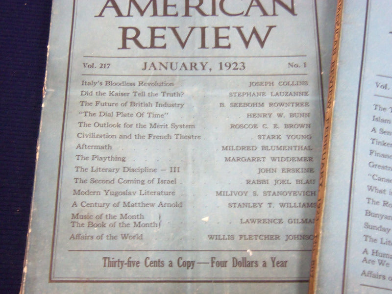 1923 NORTH AMERICAN REVIEW LOT OF 12 COMPLETE YEAR - STORIES/ARTICLES - WR 657