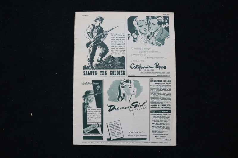 1944 JULY 8 PICTUREGOER MAGAZINE - RITA HAYWORTH COVER - E 26018