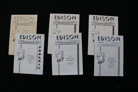 1935-1938 EDISON THEATRE MOVIE PROGRAMS - LOT OF 6 - K 1972