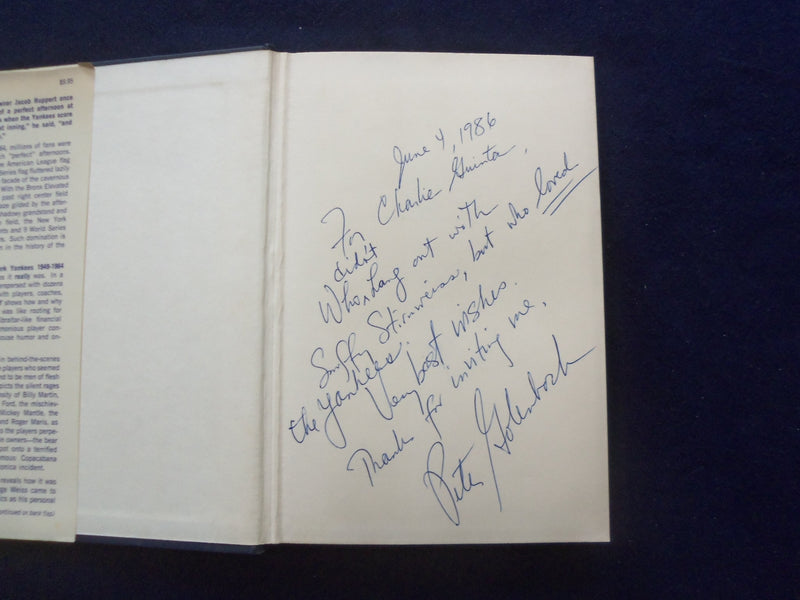 1975 DYNASTY NY YANKEES HARDCOVER BOOK - INSCRIBED BY PETER GOLENBOCK - KD 8537