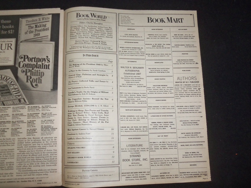 1969 JULY 20, 27 & AUG 3 CHICAGO TRIBUNE BOOK WORLD SECTIONS -LOT OF 3- NP 8077