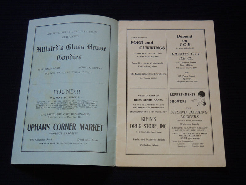 1928 MANET NORTH JUNIOR HIGH SCHOOL MAGAZINE - QUINCY MASSACHUSETTS - J 7258
