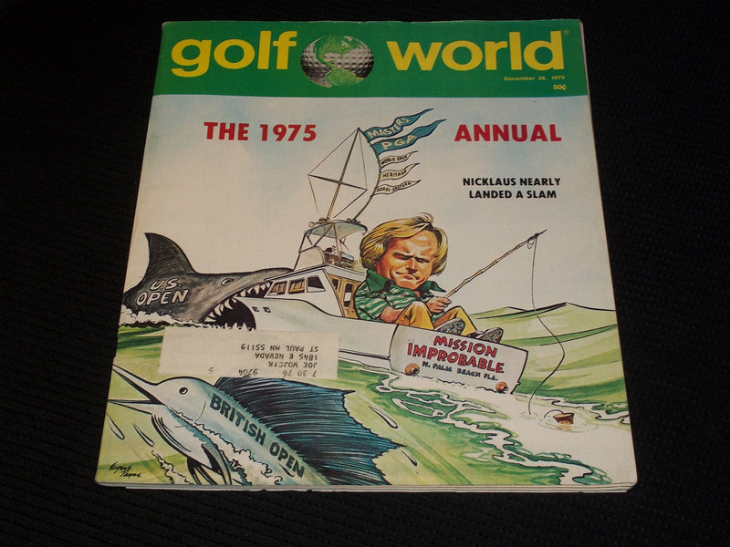 1975 DECEMBER 26 GOLF WORLD MAGAZINE - JACK NICKLAUS FRONT COVER - E 6757