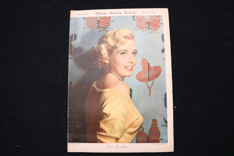 1949 NOV 20 CHICAGO SUNDAY TRIBUNE MAGAZINE - GLORIA DE HAVEN COVER - E 26204