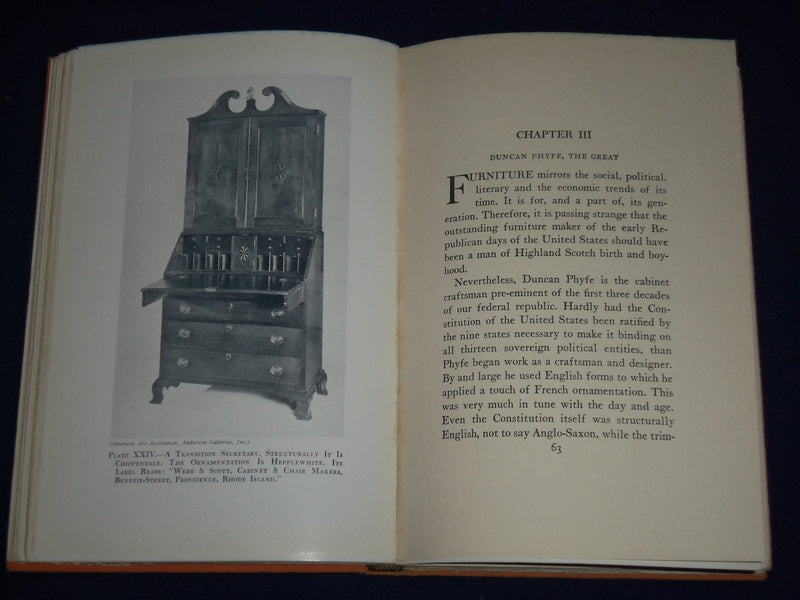 1935 EARLY AMERICAN FURNITURE MAKERS BOOK BY THOMAS ORMSBEE - PHOTOS - KD 1363