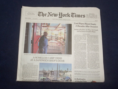 2023 MARCH 19 NEW YORK TIMES - LOST HOPES HAUNT IRAQIS, 2 DECADES AFTER INVASION