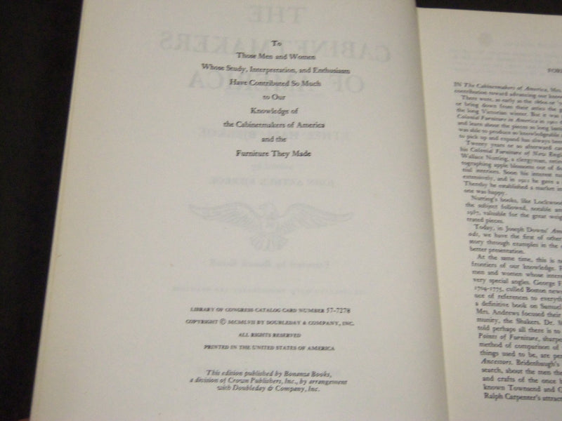1957 THE CABINET MAKERES OF AMERICA BOOK BY ETHEL HALL BJERKOE - KD 2213