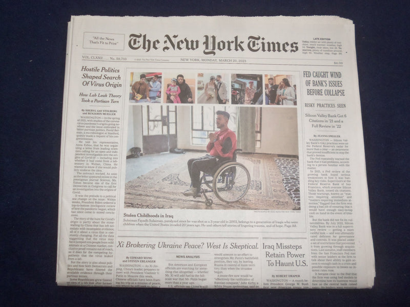 2023 MARCH 20 NEW YORK TIMES - FED CAUGHT WIND OF BANK'S ISSUES BEFORE COLLAPSE