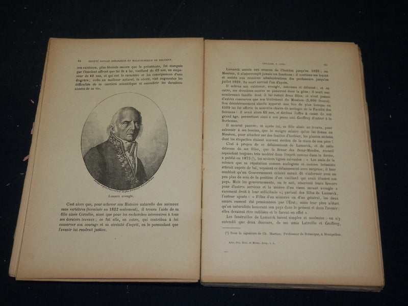 1894-1919 ZOOLOGIQUE ET MALACOLOGIQUE ANNALES MAGAZINES LOT OF 6 - WR 336F