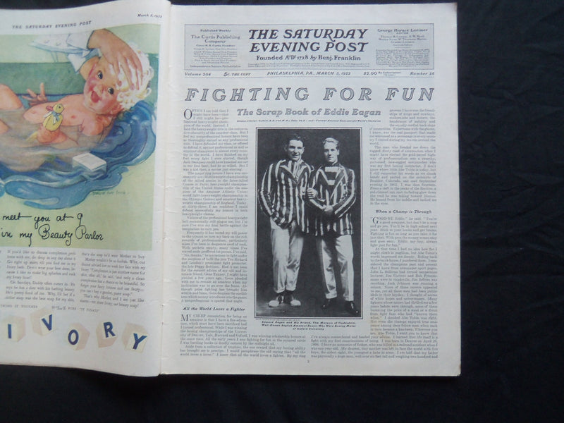 1932 MAR 5 THE SATURDAY EVENING POST MAGAZINE - J.C. LEYENDECKER COVER -SP 1454