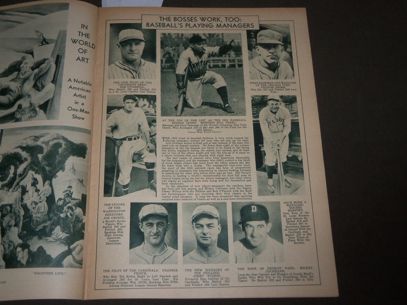 1934 APRIL 28 NY TIMES MID-WEEK PICTORIAL MAGAZINE - BASEBALL PHOTOS - NP 2934