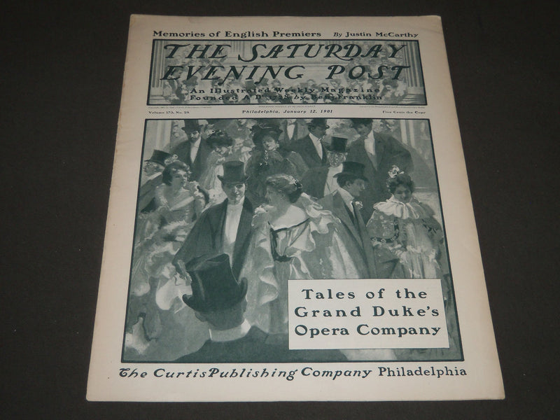 1901 JANUARY 12 THE SATURDAY EVENING POST MAGAZINE - ILLUSTRATED COVER - SP 517