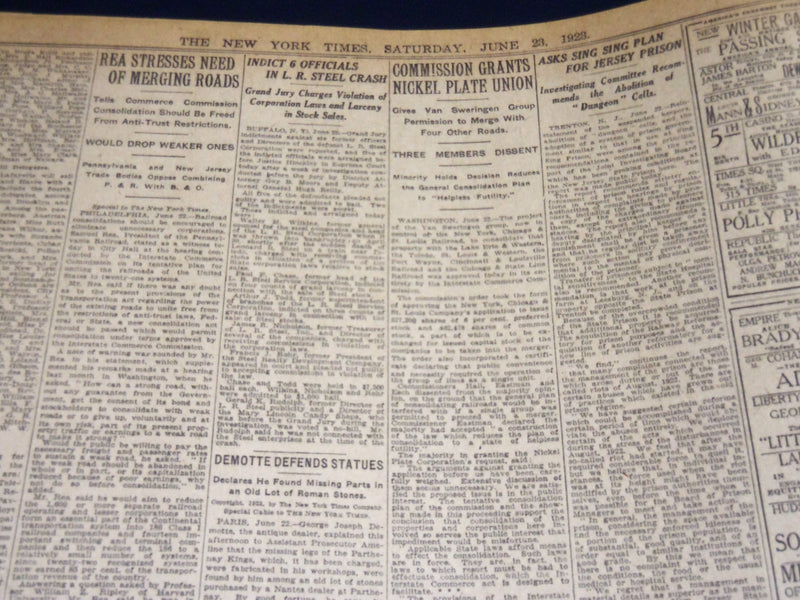 1923 JUNE 23 NEW YORK TIMES - LEVIATHAN SETS NEW SPREAD RECORD - NT 8727