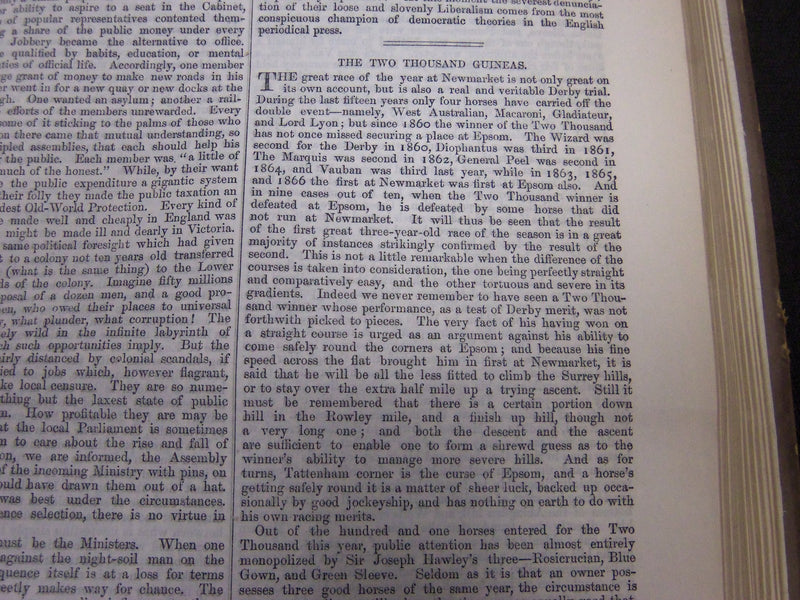 1868 SATURDAY REVIEW 2 BOUND VOLUMES - COMPLETE YR- PUBLISHED IN LONDON - R 1079