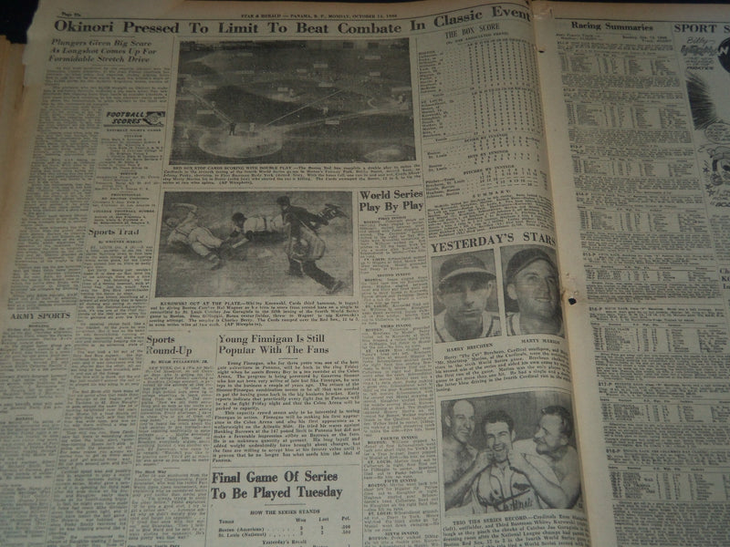 1946 OCTOBER 14 PANAMA STAR & HERALD NEWSPAPER - CARDS BEAT SOX - NT 7537