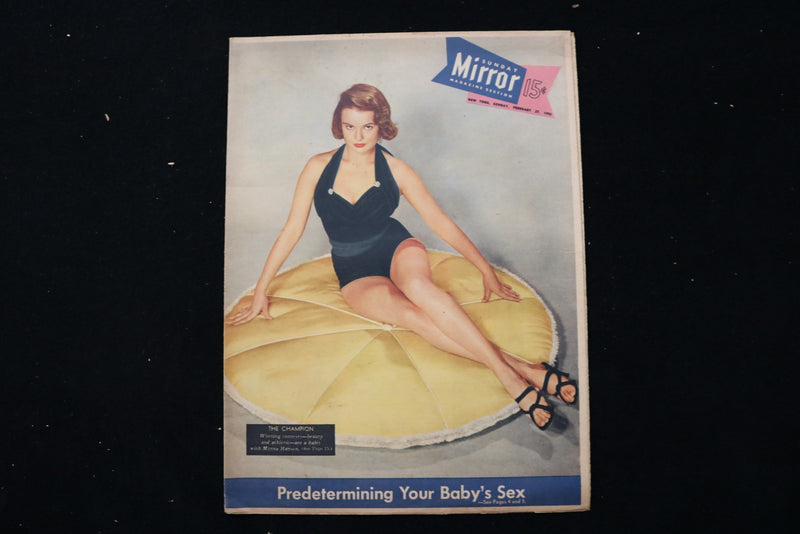 1955 FEBRUARY 27 SUNDAY MIRROR MAGAZINE - MYRNA HANSEN COVER - E 26277
