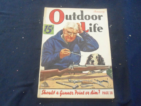 1939 JANUARY OUTDOOR LIFE MAGAZINE - SHOULD A GUNNER POINT OR AIM? - ST 267N