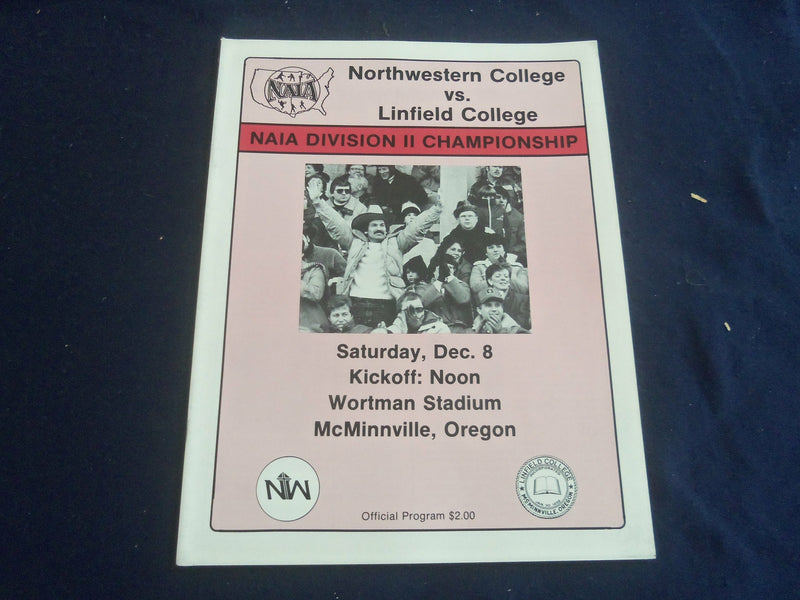 1984 DEC 8 NAIA DIVISION II CHAM. PROGRAM - NORTHWESTERN VS. LINFIELD - ST 6362G