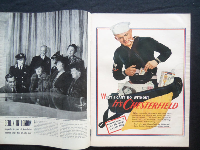 1943 NOVEMBER 15 LIFE MAGAZINE - FUR LINED COATS IN FASHION - L 365