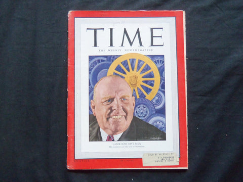 1948 NOVEMBER 29 TIME MAGAZINE - LABOR BOSS DAVE BECK - T 1150