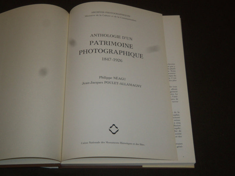 1980 ANTHOLOGIE D'UN PATRIMOINE PHOTOGRAPHIQUE FRENCH BOOK - KD 3603