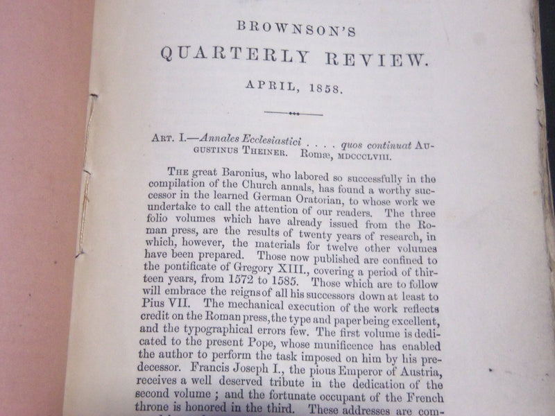 1847-1875 BROWNSON'S QUARTERLY REVIEW MAGAZINE LOT OF 23 ISSUES - WR 1293