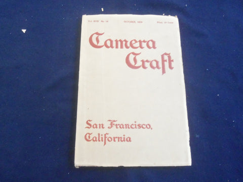 1910 OCTOBER CAMERA CRAFT MAGAZINE - SAN FRANCISCO - PHOTOS & ADS - SP 9336H