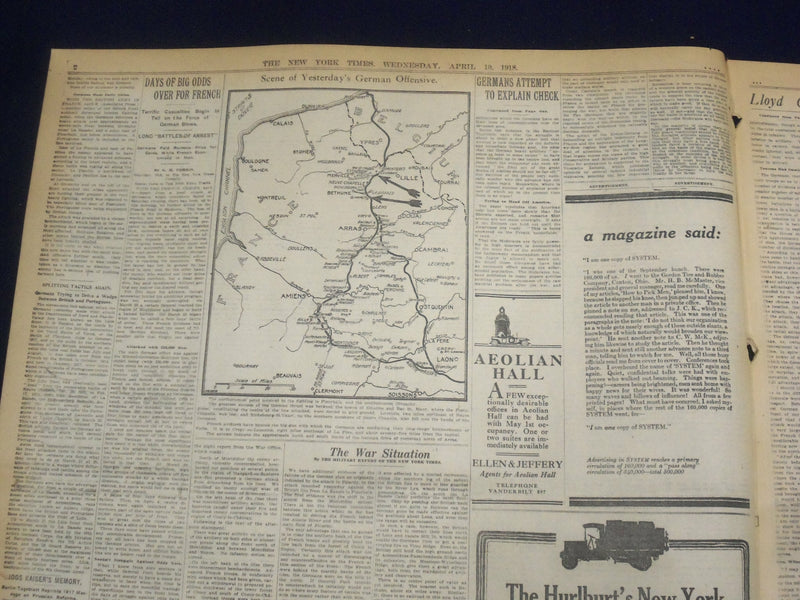 1918 APRIL 10 NEW YORK TIMES - ANGRY PROTESTS ROUSED BY LLOYD GEORGE - NT 8207